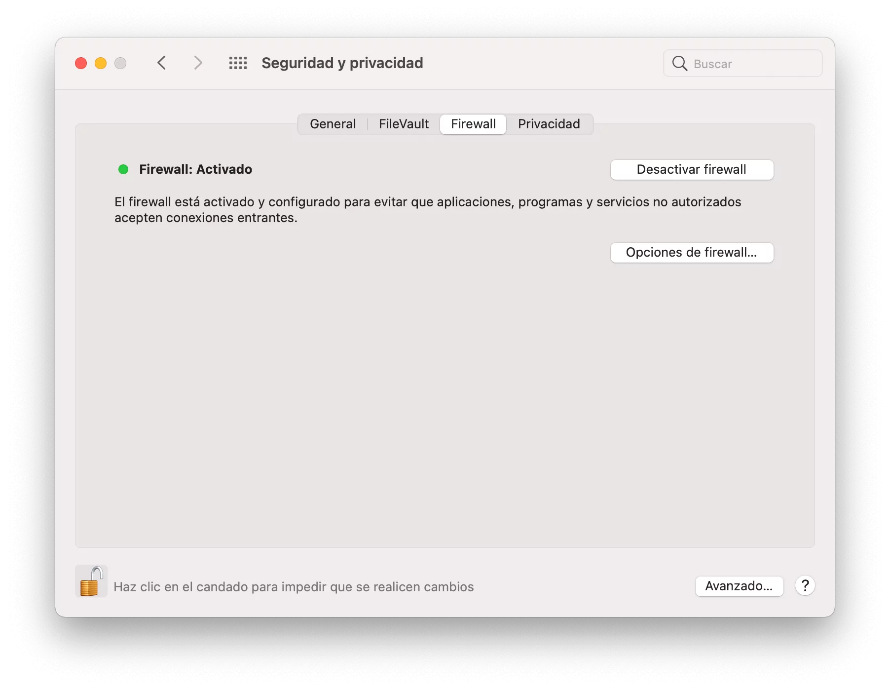 Activar Firewall en macOS