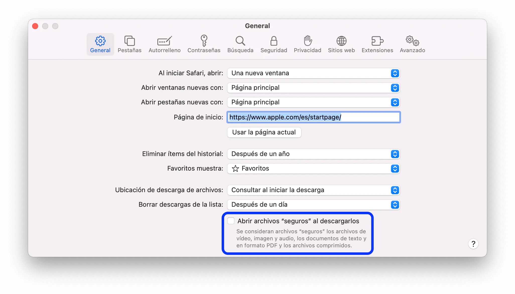 Evitar que Safari descomprima automáticamente los archivos descargados en macOS